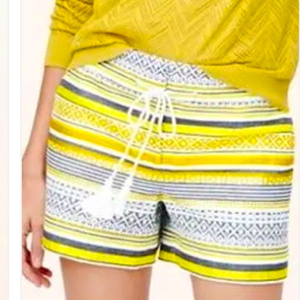 LOFT Yellow Stripe  Boho  Rivera Shorts